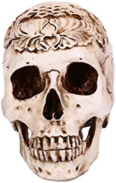 BESTOYARD Gyanta Koponya Fejét Dekoráció Olaj Csepp Hatása Halloween Csontváz Fejét Szobor Kísértetjárta Ház Kellékek Levehető