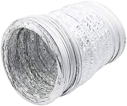 X-mosás ragályos 12 Colos Alumínium Fólia Tömlő Vezetékeken Rugalmas Cső Szellőzés 4M Hosszú, Bilincsek(Manguera de cucc de aluminio