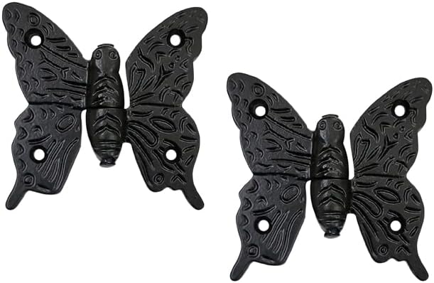 Adonai Hardver, 3 Inch, Naioth Antik öntöttvas Dekoratív Pillangó Kabinet Zsanér (Tartozék 2 Db / Csomag) - Matt Fekete