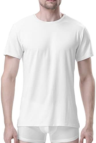 DAVID ARCHY Férfiak trikója Bambusz Műselyem Nedvesség-Wicking Pólók Szakaszon Sleeve/V-Nyakú Póló Férfi, Multi-Pack