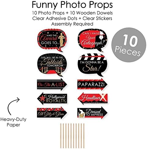 Nagy Dot a Boldogság Vörös Szőnyegen Hollywoodi - Mozi Este Fél DIY Fotó Dekoráció, Kiegészítők - 30 Kép Kellékek, a Fotó Alá Party Virtuális