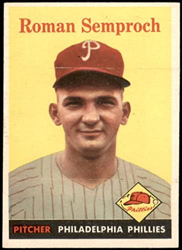 1958 Topps 474 Római Semproch Philadelphia Phillies (Baseball Kártya) EX/MT Phillies