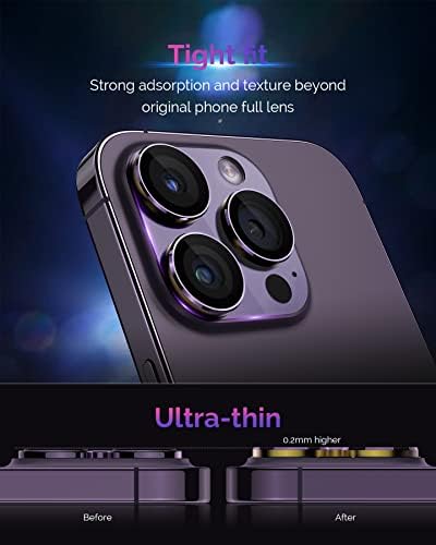 Actgan iPhone 14 Pro iPhone 14 Pro Max Kamera Lencséjét Védő Alumínium Ötvözet, Plusz Akril + 9H Edzett Üveg Kamera Képernyő Védő Teljes Lefedettség