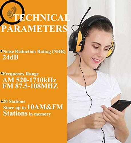 ZOHAN EM042 AM/FM Rádió Fejhallgató, Digitális Kijelző, Fül Védelme, a Fűnyírást & EP02 Gél fülvédő, hogy a 3M WorkTunes hallásvédő