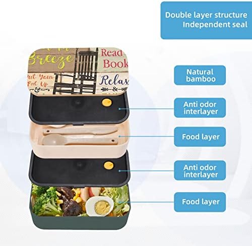 A Verandán Szabályok Ebéd Bento Box Korszerűsített Állítható Pánt,Összerakható Újrafelhasználható Szivárgásmentes Élelmiszer-Tartály,