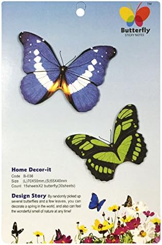Wrapables Pillangó Memo Könyvjelző cetlik, Kék, Zöld