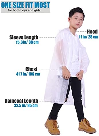 Makonus Esőkabát Gyerekeknek, [Pack 2] EVA Gyerekek Eső Kabát Újrafelhasználható Eső Poncsó Kabát Fiúk, Lányok