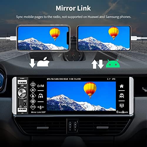 Autórádió Egységes Din Apple Carplay Android Auto, 5.1 Hüvelykes IPS érintőképernyő, Autó Hifi támogatnia kell a Bluetooth
