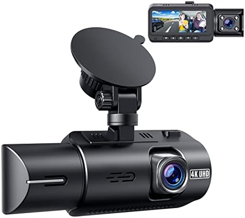 A 4K Dual Kamera Előtt, majd Be a GPS-Autó Kamera, IR, éjjellátó Belső Dash Kamera, 3.2 - os IPS Vezetés Hangrögzítő w/Parkolás