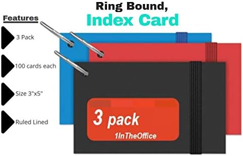 1InTheOffice Index Kártya Gyűrű, Kimondta, Index Kártya, Gyűrű, 3 x5, 100 Fehér Kártya/Gyűrű