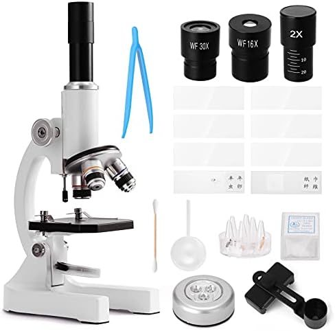 ZYZMH Optikai Mikroszkóp 64X-2400X Monokuláris Általános iskolás Gyerekek a Tudomány Kísérleti Biológia Tanári Mikroszkóp Ajándékok