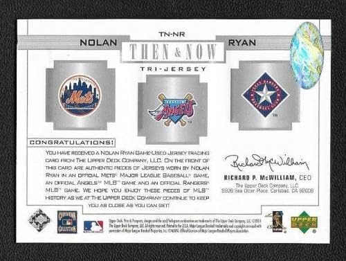 Nolan Ryan Aláírt 2001 Felső szint Profik & Kilátások Játék Használt Jersey Kártya - PSA - MLB Meccset Használt Mezek