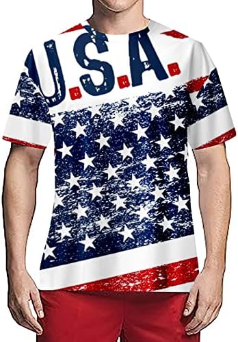 Bmisegm Nyári Férfi Ruha Ing Férfi ruházat USA Zászló Amerikai Hazafias Póló Rövid Ujjú Függetlenség Magas T-shirt