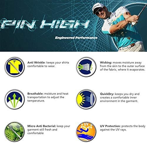 Pin Magas a Férfiak Teljesítményét Golf Polo Shirt, Modern Fit Golf Póló, Száraz-Fit Rövid Ujjú Póló