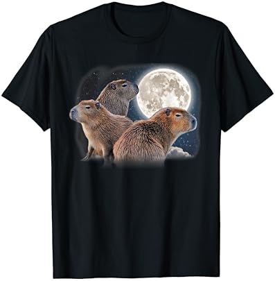 Három Capybaras s a Hold Vicces Vízidisznó Humor, Paródia, T-Shirt
