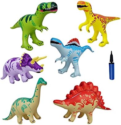 KATAKA 6 Csomag Dinoszaurusz felfújható Beleértve a légi Szivattyúk, Kerti, valamint a Beltéri Gyerekek Dinoszaurusz Lufi