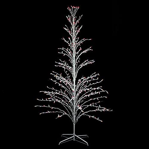 4' Fehér Kivilágított Karácsonyi Cascade Gally Fa Kerti Dekoráció - Multi Fények