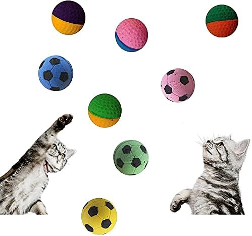 24 Pack Hab Futball-Labdák Macska Játékok Beltéri Macskák (24Pcs Vegyes Szivacs Labdával)