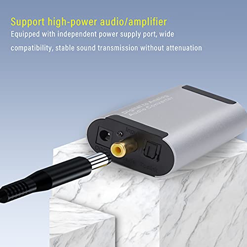Digitális-Analóg Audio Converter, Digitális-Analóg LR Audio Adapter Toslink 3,5 mm-es Jack Átalakító Optikai Kábel