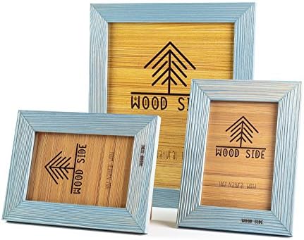 Rusztikus Fa Képkeretek - Készlet 3 - 8 x 10, illetve Két 4 x 6 képkeret Tömör Természetes Fa asztali Kijelző vagy Falra Szerelés