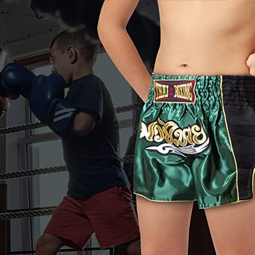 SIAMKICK Ifjúsági Muay Thai Nadrág Gyerekeknek (4 Év - 10 Év), Boksz, Kick-box MMA Edzés Csomagtartóba, Fiúk, Lányok