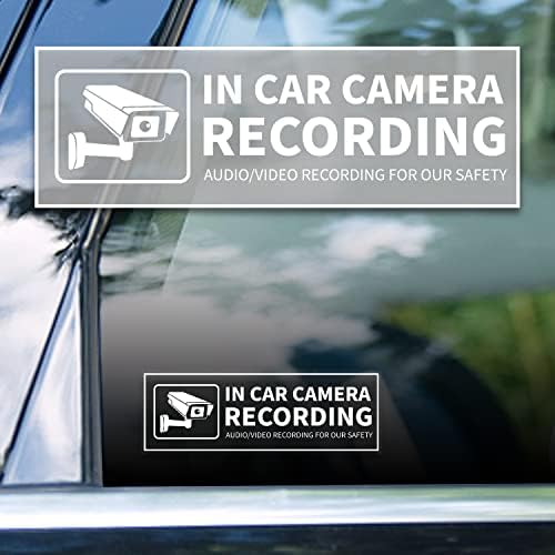 Autós Kamera Audio Video Felvétel Ablak Vinyl Matricák, 2×6 Hüvelyk Vissza Öntapadó Biztonsági Figyelmeztető Jel Cserélhető Autó Jármű 8