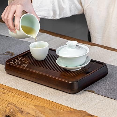 Bambusz Tea Tálca Guan Xing, A Kínai Kung Fu-Ja Tea Asztal Várja Tálca Szolgáló Doboz, Tartály Típus (Kicsi)