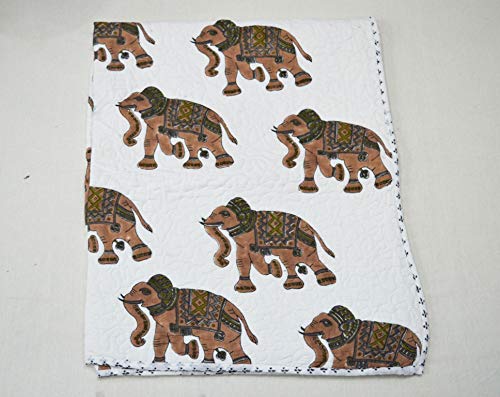 V Vedant Minták Indiai Baba Paplan, Kézzel Készített Elefánt Desgin Takaró Pamut Anyagból Készült Ágytakaró Etnikai Dekoráció Dobja