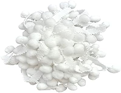 yoyo Pom Pom Trim 20 Yard, 12 mm-es Fehér Pom Pom Labdát béren kívüli Trim Varrás Kiegészítő, Dekoráció DIY Kézműves Fehér