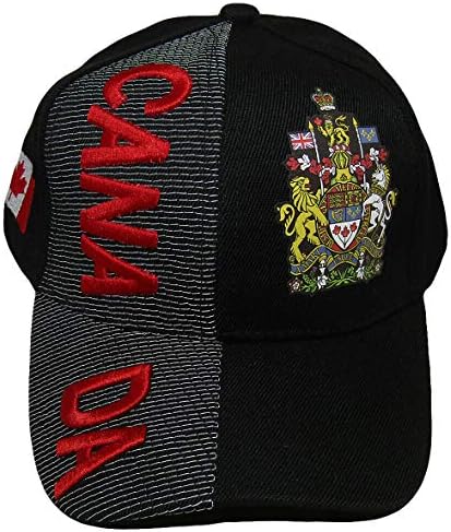 Passzátszelek Kanada Ország Fekete Piros Betűs Címer 3-D-S Patch Oldalán Hímzett Kalap Sapka