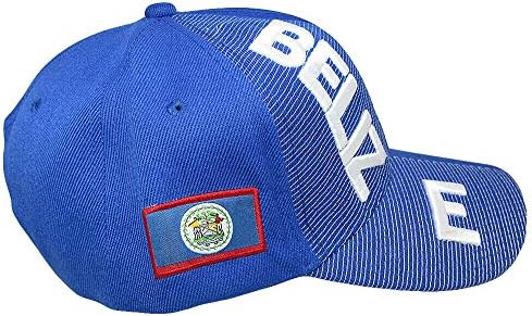 Passzátszelek Belize Ország Royal Kék Fehér Levelet Címer Javítás Oldalán Hímzett Kalap Sapka