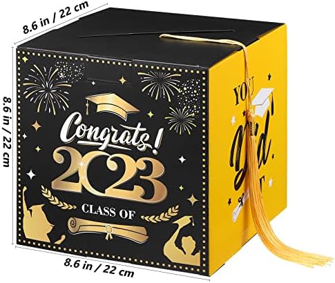 BESTOYARD 2023 Érettségi Kártya Doboz Osztály 2023 Congrats Grad Kártya-tartó Doboz Meghívó Doboz Érettségi Party Kellékek 2023