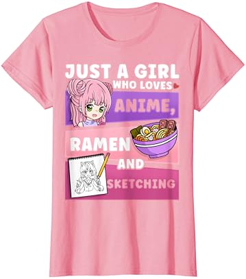 Anime, Csak egy Lány, Aki Szeret Anime Ramen, valamint Vonalvezetés Póló