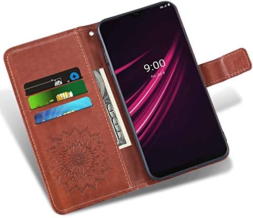 Telefon Esetében a T-Mobile Revvl 6 Pro 5G Tárca 2022-val Edzett Üveg kijelző Védő fólia, valamint a Bőr Slim Flip Cover Kártya-tartó