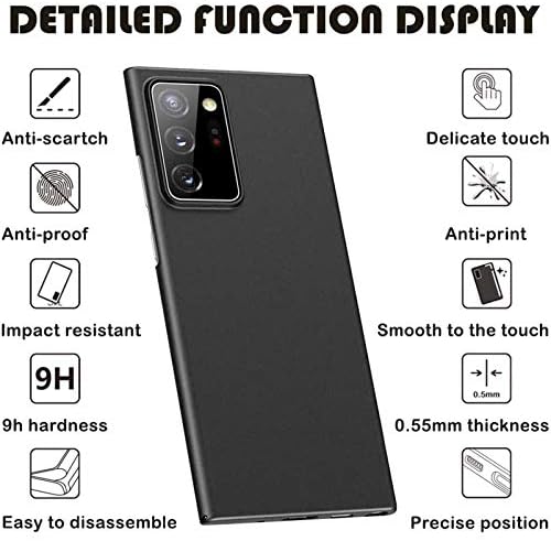 HHUAN Esetben + Edzett Üveg kijelző Védő fólia LG Szárny 5G (6.8), Fekete, Kemény PC Telefon védőtok Sokk Abszorpciós Lökhárító