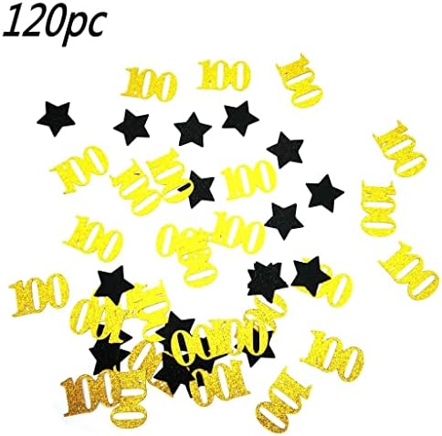 100 Konfetti-Arany, Fekete Csillag Konfetti Évforduló Csillogó Táblázat Konfetti, a 100 éves, Jubileumi Party Kellékek