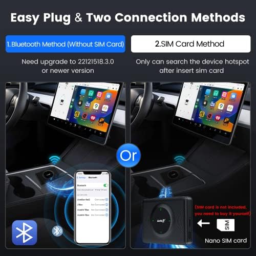 Carlinkit T2C Tesla CarPlay Adapter. Vezeték nélküli Android Auto dongle Fog autó Eredeti Rendszer Vezeték nélküli CarPlay/Android Auto, Dual