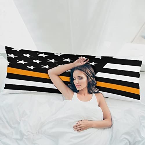 USA Vékony Narancssárga Vonal Zászló Hosszú Teljes Test Párna Puha Borító Dobja Párnahuzatok Esetben Ágynemű Rejtett Cipzárral