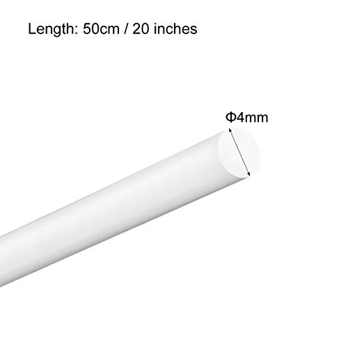uxcell 3pcs Műanyag Kerek Rod 5/32 hüvelykes Dia 20 hüvelyk Hosszúságú Fehér (POM) Polyoxymethylene Rudak Műszaki Műanyag Kerek Rács(4mm)
