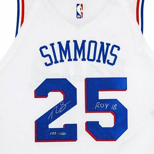 Ben Simmons Dedikált Mez Eredeti Nike Fehér ROY 18 76ers /125 uda vagy - Dedikált NBA Mezek