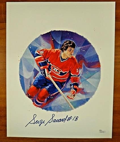 Serge Savard Jégkorong HOF Aláírt Fotó 11x14 SZÖVETSÉG COA - Dedikált NHL-Fotók