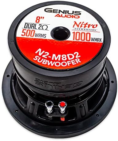 Zseni Audio N2-M8D2 8, 500 Watt RMS - 1000 Watt Max, High Power Pro Audio Mélynyomó Hangszóró, Acél Kosár, Autó Hangszóró, Ferrit Mágnes,