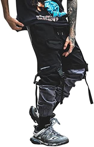 Férfi Futó Nadrág Punk Rakomány Bő Techwear Hip-Hop sarouel Patchwork Streetwear Taktikai melegítő Nadrág