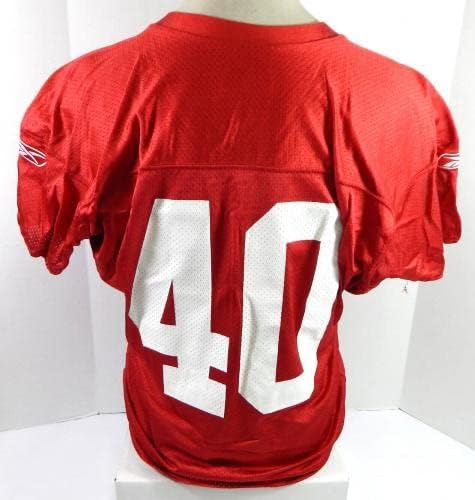 2009-ben a San Francisco 49ers 40 Játék Használt Piros Gyakorlat Jersey L DP33883 - Aláíratlan NFL Játék Használt Mezek