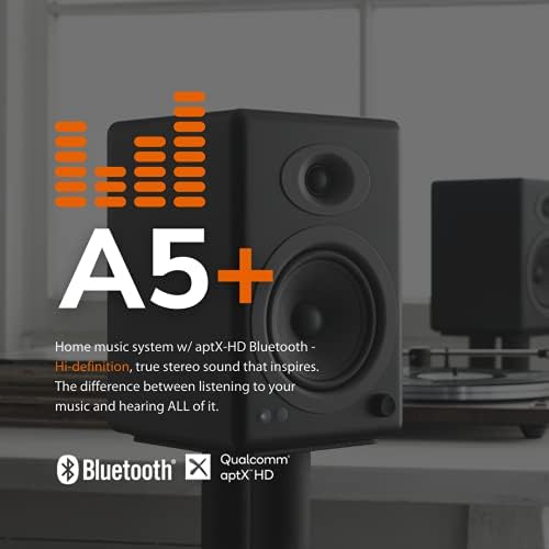 Audioengine A5+ Plus Motoros Bluetooth-Hangszórók, valamint DS2 Asztali Hangszóró Áll Csomag (Fekete)