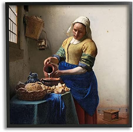 Stupell Iparágak A konyhalány Johannes Vermeer Klasszikus Festmény, Keretes Wall Art, Design By one1000paintings