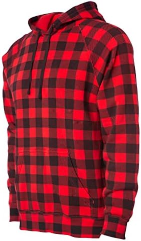 ShirtBANC Márka Uniszex Piros Kockás Kapucnis Fekete Minta Melegítőfelső Téli Kabátok