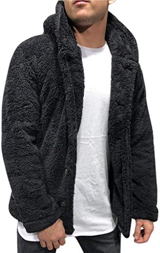 Férfi Őszi Téli Egyszínű Alkalmi Kardigán Fleece Maximum Laza Kapucnis Kabát