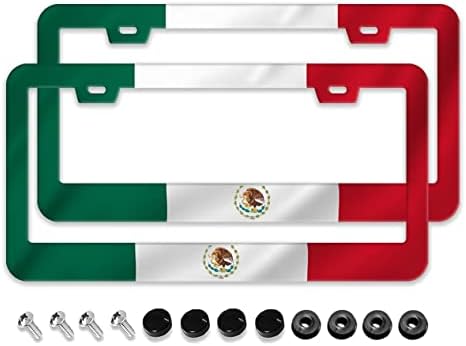 Mexikói Zászló Rendszámtábla Keret - 2 Csomag Személyre szabott Alumínium Kocsi Rendszáma Fedezze Mexikói Zászló Rendszám Jogosult Egyetemes