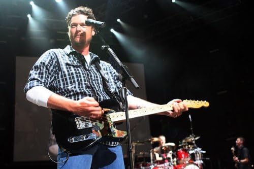Blake Shelton Vörös-Folyó Kék Kézzel Aláírt Dedikált Fender Strat Elektromos Gitár Pickguard Loa